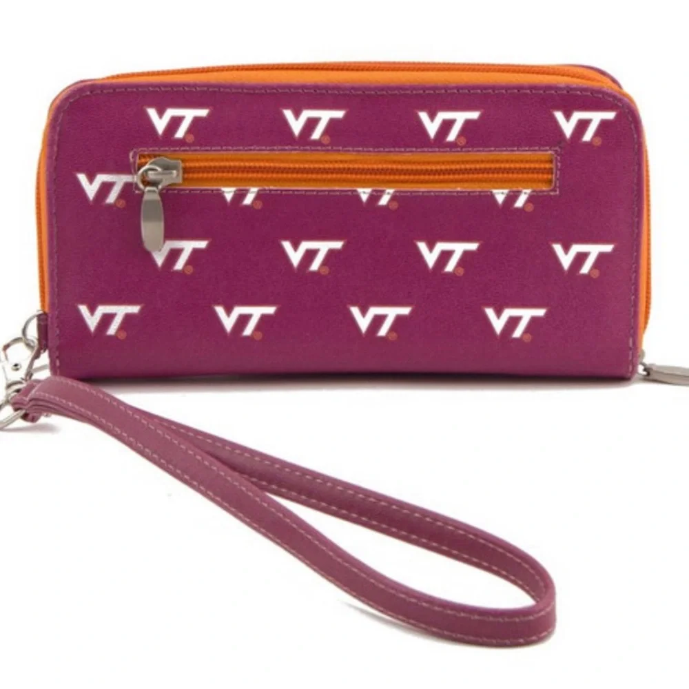 Virginia Tech Hokies Women's Zip-Around Wristlet Wallet - Picture 1 of 6